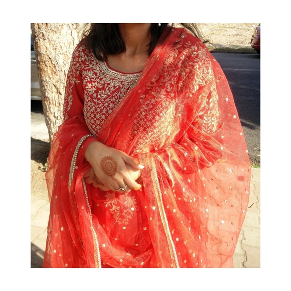 Biba silk anarkali suit set - Picture 2 of 10